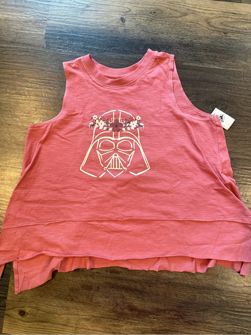 Disney Parks Darth Vader Floral Crown Pink Top -XS